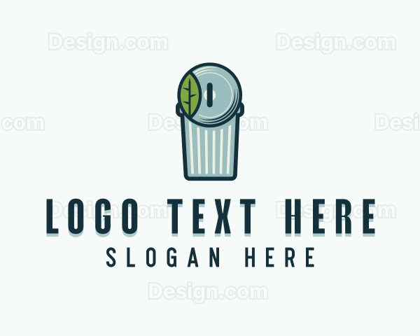 Eco Leaf Garbage Can Logo