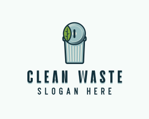 Eco Leaf Garbage Can logo design