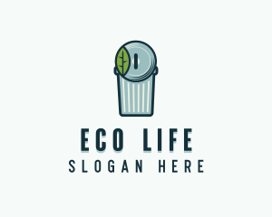 Eco Leaf Garbage Can logo design