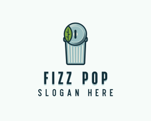 Eco Leaf Garbage Can logo design