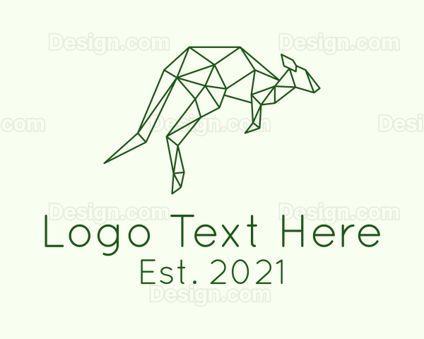 Geometric Kangaroo Animal Logo