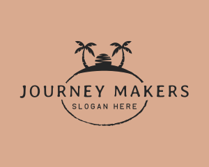 Sunset Island Palm Trees logo