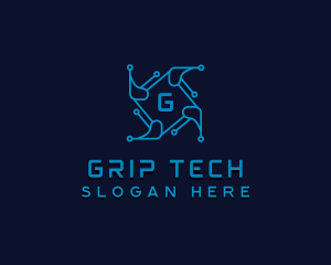 Tech Software Circuit logo design