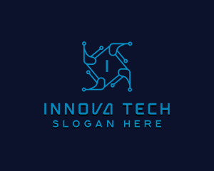 Tech Software Circuit logo design