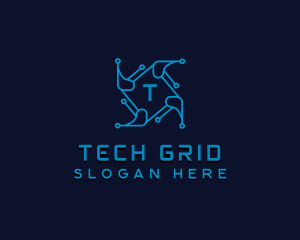 Tech Software Circuit logo design