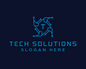 Tech Software Circuit logo design