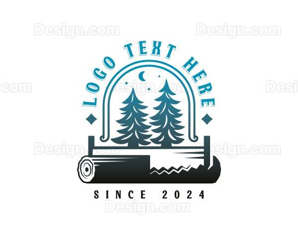 Lumberjack Saw Woodwork Logo