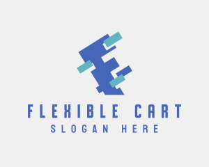 Digital Pixel Letter F logo design