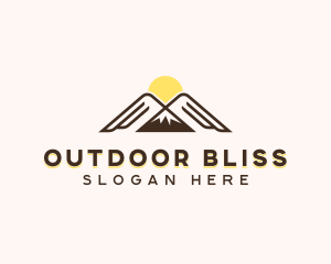 Sun Mountain Climbing  logo design