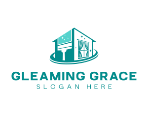 Housekeeping Sparkling Squeegee logo design