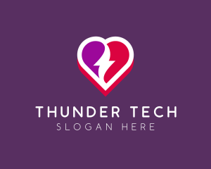 Lovely Thunder Heart logo design