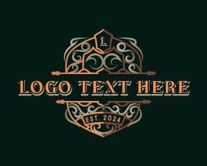 Vintage - Ornamental Elegant Shield logo design