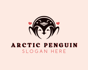 Heart Penguin Animal logo