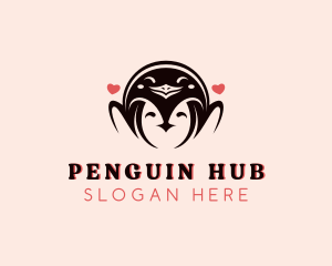 Heart Penguin Bird logo