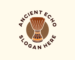 African Percussion Drum logo design