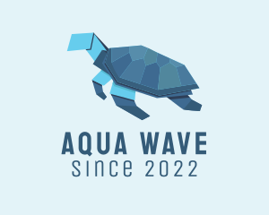 Sea Turtle Origami  logo design