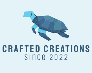 Sea Turtle Origami  logo design