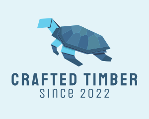 Sea Turtle Origami  logo design