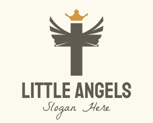 Winged Royal Cross logo design