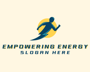 Energy Lightning Human logo design