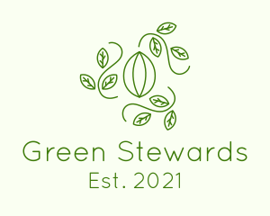 Green Leaf Seedling logo design