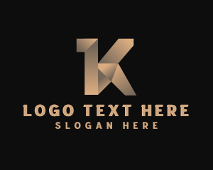 Origami Polygon Letter K logo