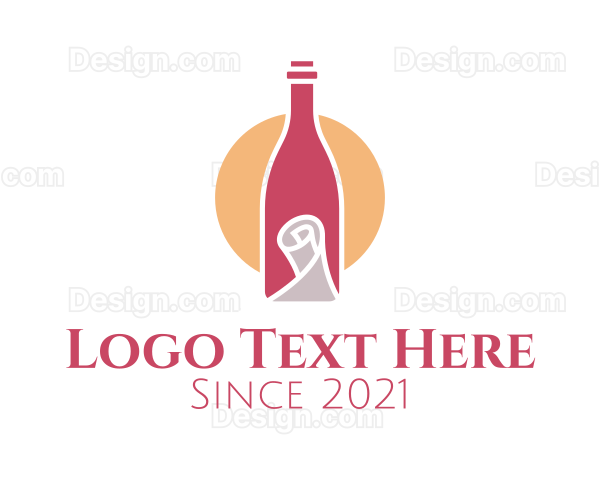 Wine Bottle Scroll Logo