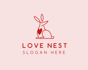 Love Heart Kangaroo  logo design