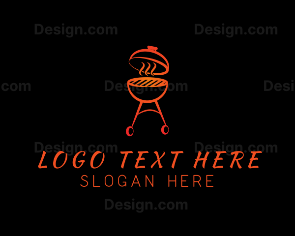 Smoking Barbecue Grill Logo