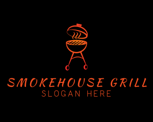 Smoking Barbecue Grill logo design