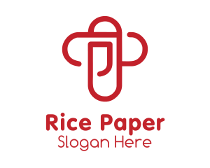 Paper Clip Cross logo design