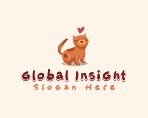 Cute Cat Heart Logo