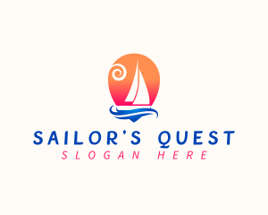 Sailboat Sea Travel logo design