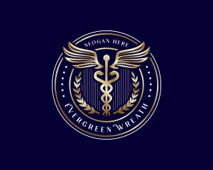 Caduceus Wreath Healthcare logo design