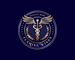 Caduceus Wreath Healthcare logo design