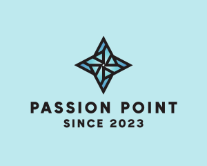 Four Point Star Pinwheel logo design