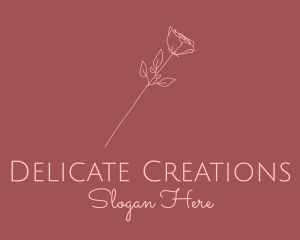 Pink Rose Flower Minimalist logo design