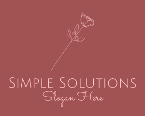 Pink Rose Flower Minimalist logo design