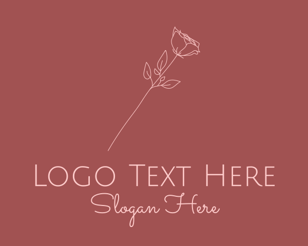 Pink Rose Flower Minimalist logo