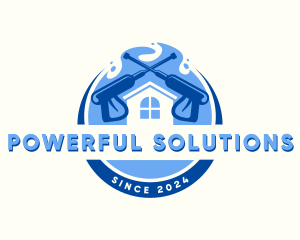 Power Wash Cleaning Maintenance logo design