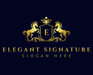 Luxury Horse Crown logo design