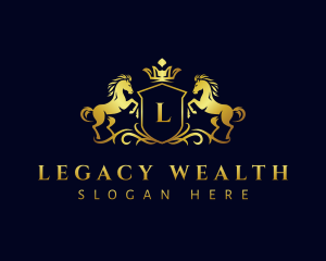 Luxury Horse Crown logo design