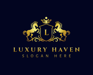 Luxury Horse Crown logo design