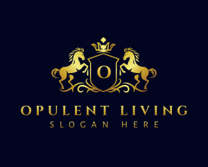 Luxury Horse Crown logo design