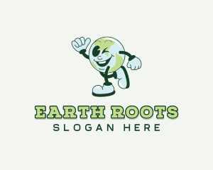 Cartoon Planet Earth logo design