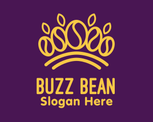 Golden Coffee Bean Crown logo design