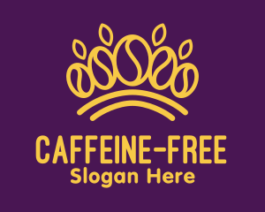 Golden Coffee Bean Crown logo design