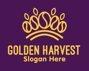 Golden Coffee Bean Crown logo design