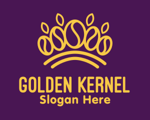 Golden Coffee Bean Crown logo design