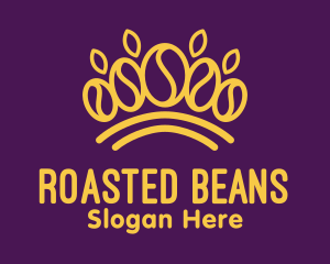 Golden Coffee Bean Crown logo design